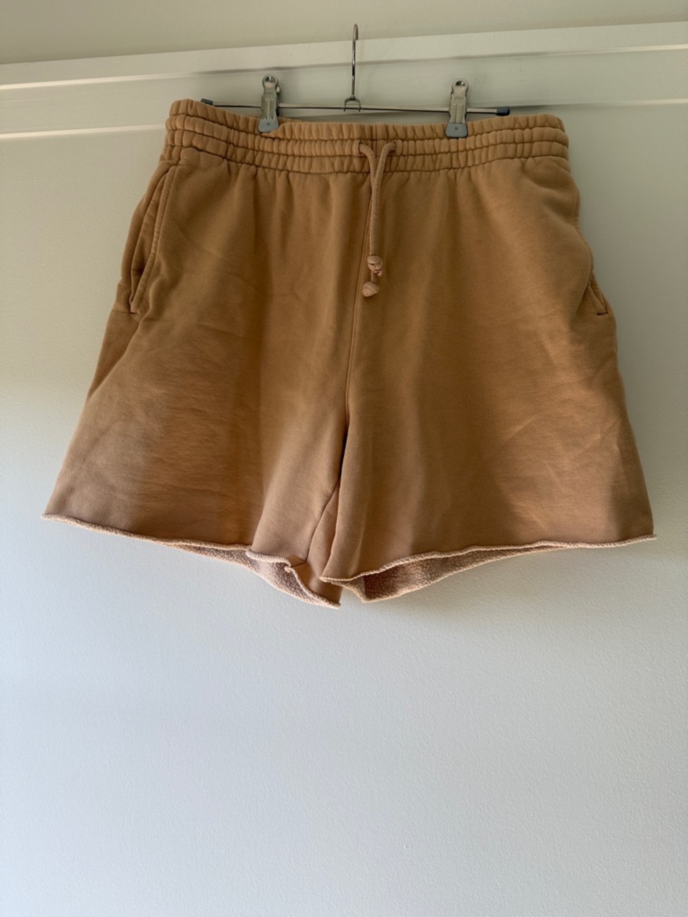 TNA Camel/Tan Elastic-Waist Sweat Shorts